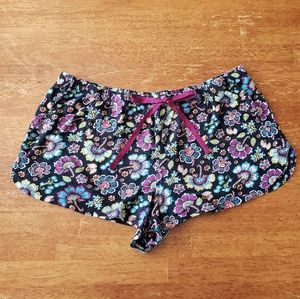 Floral Sleep Shorts Ladies Cute Pajama Bottoms
